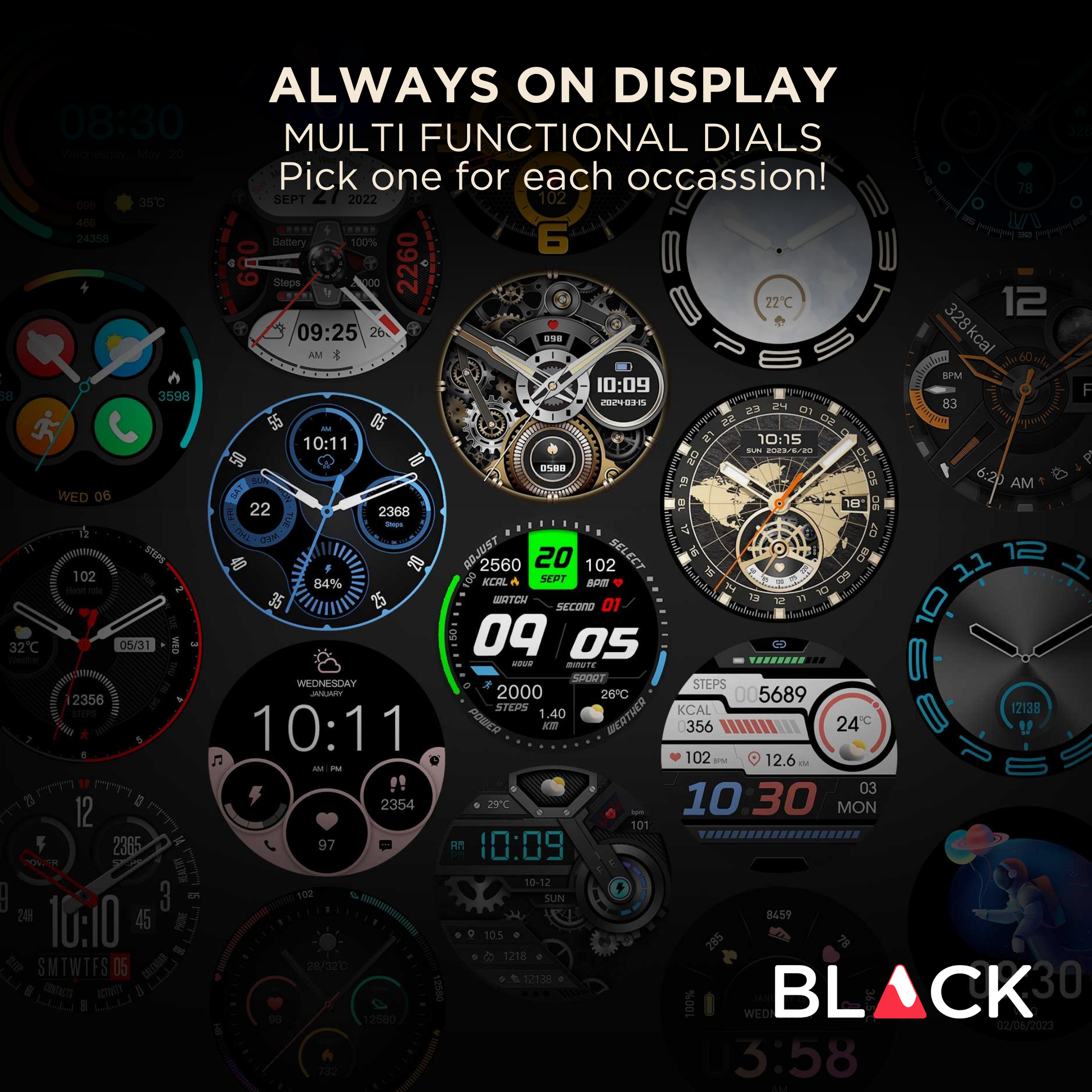 BLACK Fit X GPS Waterproof Health Monitor Smartwatch, Upto 15 Day battery, AMOLED Always ON screen, 1Yr Warranty BLACK Fit X GPS Waterproof Health Monitor Smartwatch, Upto 15 Day battery, AMOLED Always ON screen, 1Yr Warranty